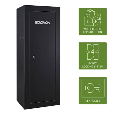 stack-on pistol ammo steel security cabinet with shelf in black|Stack.